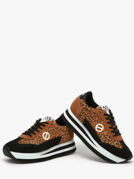 Platform Sneakers Flex M Jogger In Leather No name Brown women IMHP01KC other view 3