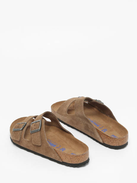 Slippers Arizona In Leather Birkenstock Brown men 1030863 other view 2