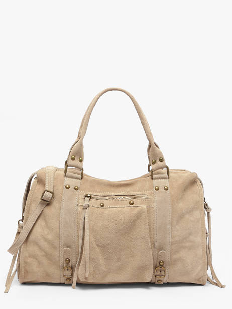 Sac Porté épaule A4 Velvet Cuir Milano Beige velvet VE24095