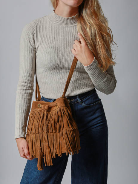 Crossbody Bag Velvet Leather Milano Brown velvet VE241116 other view 1