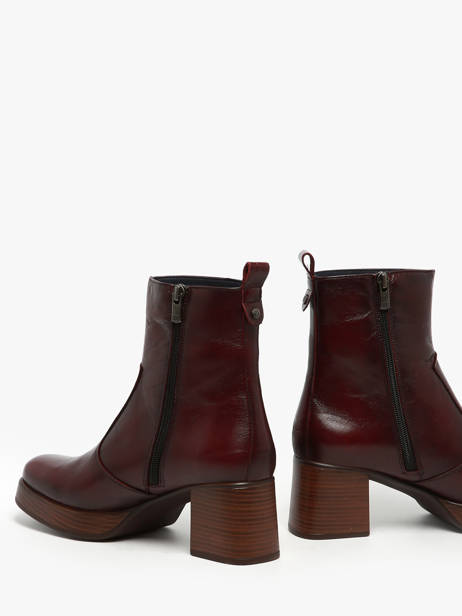 Heeled Boots Cristel In Leather Dorking Red women D9157 other view 3