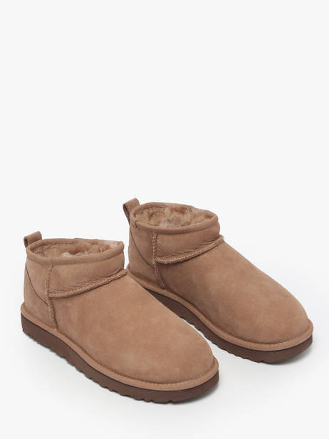 Boots Classic Ultra Mini In Leather Ugg Brown women 1116109 other view 2