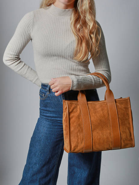 Satchel Velvet Caviar Milano Brown velvet caviar VC25063 other view 1