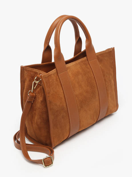 Satchel Velvet Caviar Milano Brown velvet caviar VC25063 other view 2