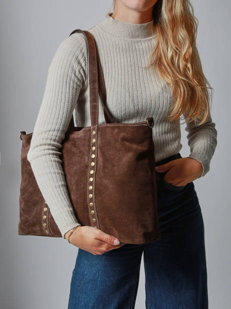 Shoulder Bag Velvet Milano Brown velvet VE24113 other view 1