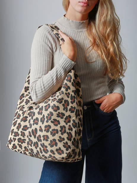Shoulder Bag Velvet Leopardo Milano Beige velvet leopardo VL25065 other view 1