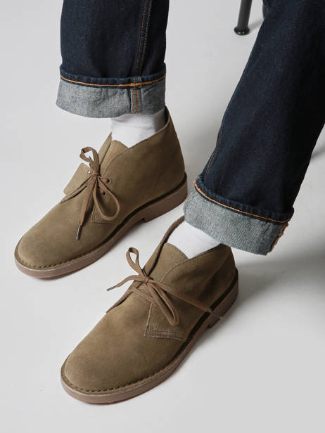Boots Desert In Leather Clarks Green men 26183838 other view 1