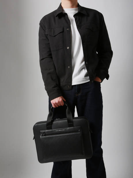 Business Bag Tommy hilfiger Black monogram AM13835 other view 1