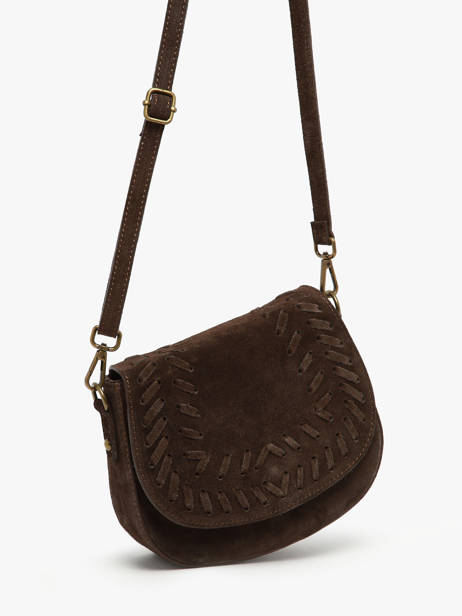 Shoulder Bag Velvet Leather Milano Brown velvet VE25062 other view 2