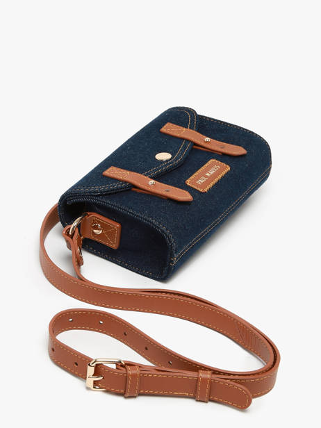 Le Mini Indispensable Denim Brut Crossbody Bag Paul marius Blue denim brut MINIDEB other view 1