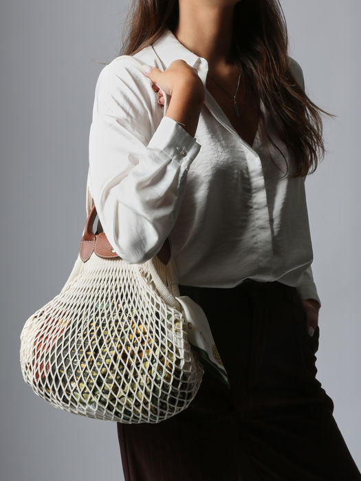 Longchamp Le pliage filet Hobo bag Beige