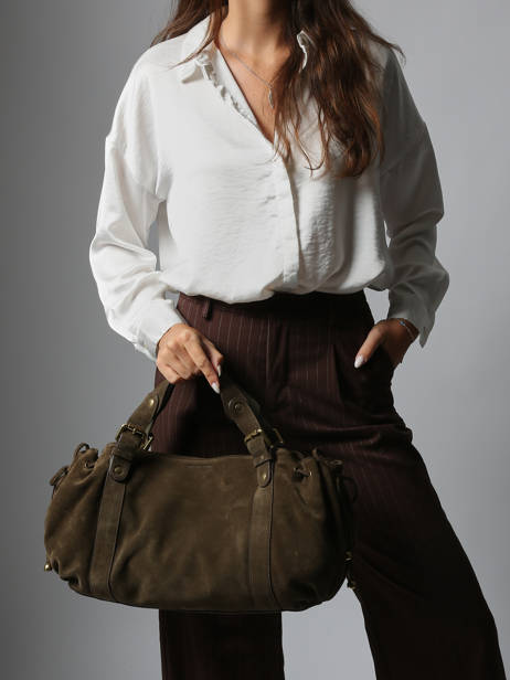 Shoulder Bag Folk Leather Gerard darel Green folk DCS01407 other view 1