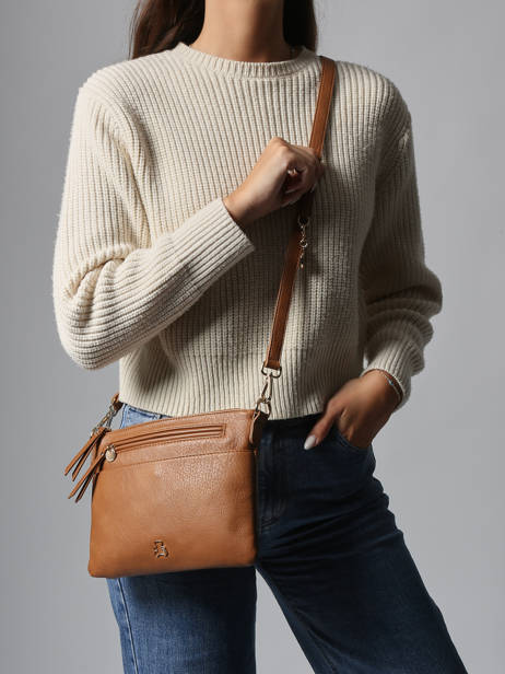 Shoulder Bag Zip Lulu castagnette Brown zip ZAHARA other view 1