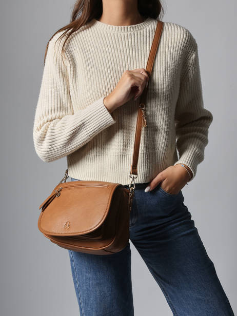 Shoulder Bag Zip Lulu castagnette Brown zip ZAHAR other view 1