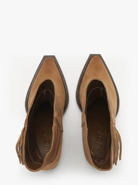 Heeled Santiago Boots In Leather Inuovo Brown women B50014 other view 3