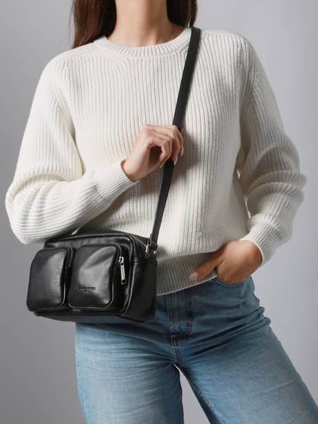 Shoulder Bag Soft Caramella Leather Lancaster Black soft caramella 6 other view 1