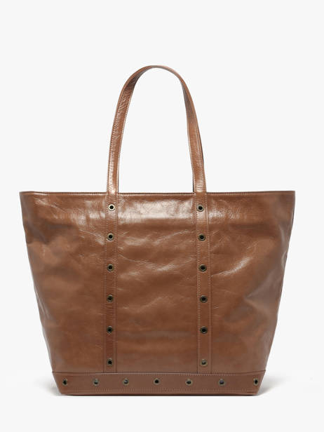 Small Leather Le Cabas Tote Bag With Strap Vanessa bruno Brown cabas cuir 82V40409 other view 4