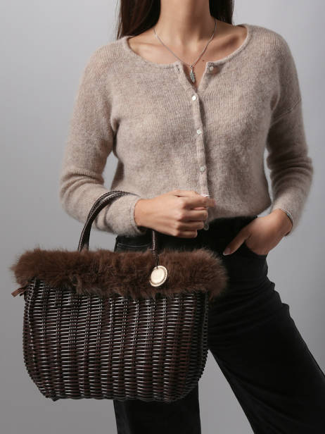 Shopping Bag Doudou Le voyage en panier Brown doudou M other view 1