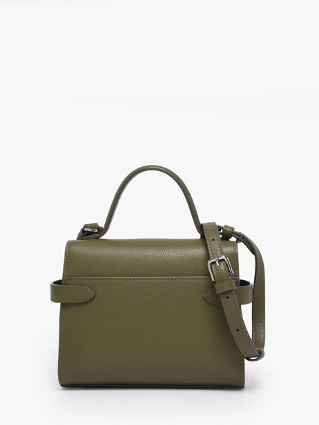 Sac Bandoulière S Double Rabat Emilie Cuir Grainé Le tanneur Vert emily TEMI1006 vue secondaire 4