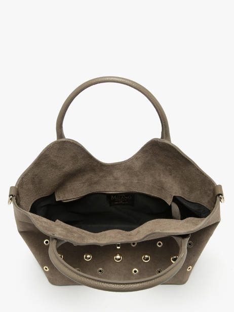 Handbag Velvet Studs Milano Brown velvet studs VS25092 other view 3