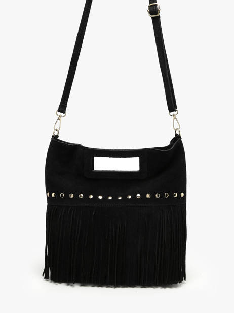 Shoulder Bag Velvet Leather Milano Black velvet VE25091 other view 2