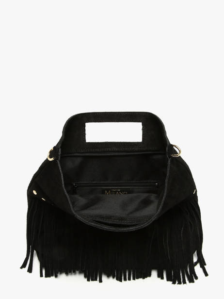 Shoulder Bag Velvet Leather Milano Black velvet VE25091 other view 3
