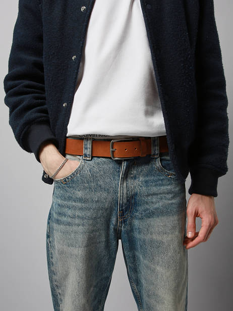 Leather Lingo Men's Belt Von dutch Brown belt LINGO other view 1