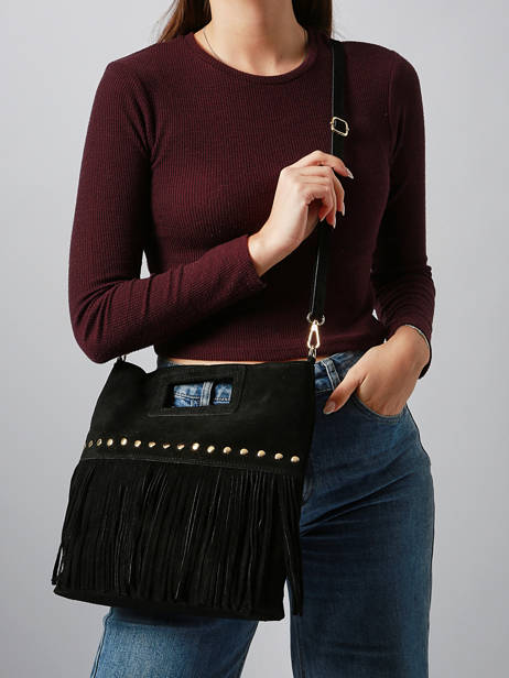 Shoulder Bag Velvet Leather Milano Black velvet VE25091 other view 1