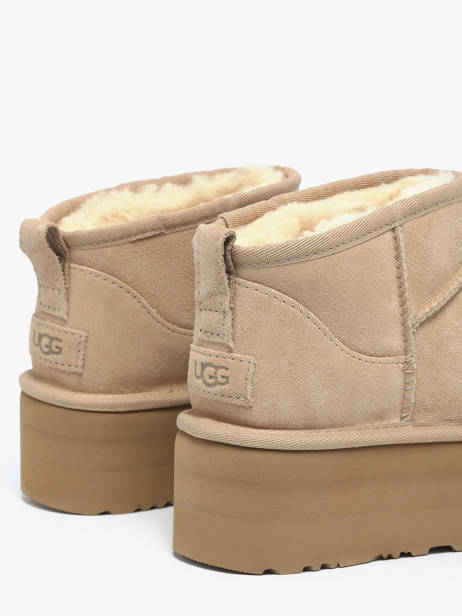 Classic Ultra Mini Platform Boots In Leather Ugg Beige women 1135092 other view 3