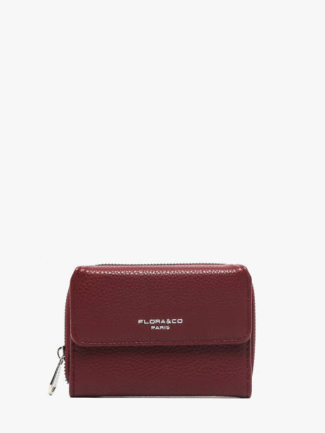 Compact Zip Wallet Classic Miniprix Red grained H6012