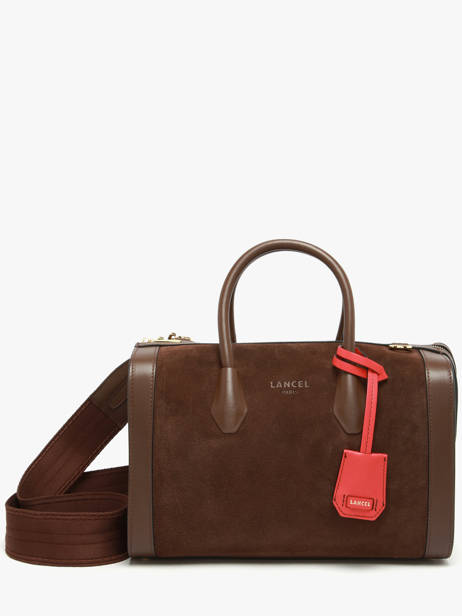 Medium Suede Leather Bcbg Bowling Bag Lancel Brown bcbg A13693