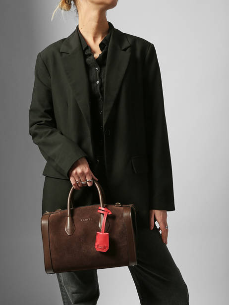 Medium Suede Leather Bcbg Bowling Bag Lancel Brown bcbg A13693 other view 1