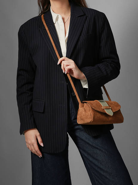 Shoulder Bag S Agnes Suede Leather Etrier Brown agnes EAGV205S other view 2