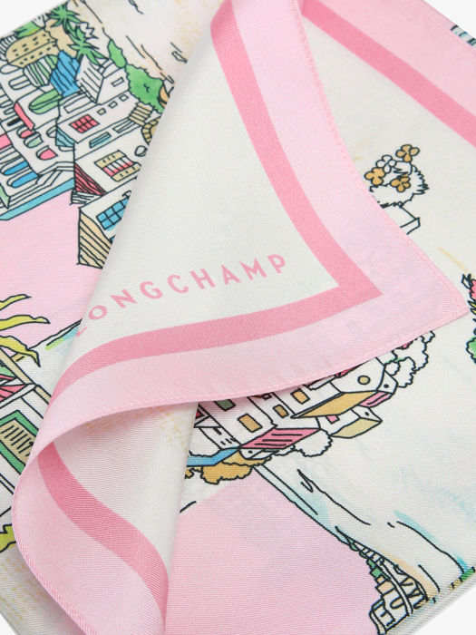 Longchamp Soie gots Scarf Pink