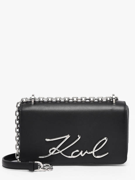 Shoulder Bag K Signature Leather Karl lagerfeld Black k signature B1W30046