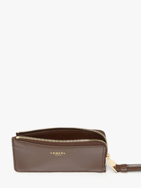 Leather Origami Card Holder Lancel Brown origami A13422 other view 1