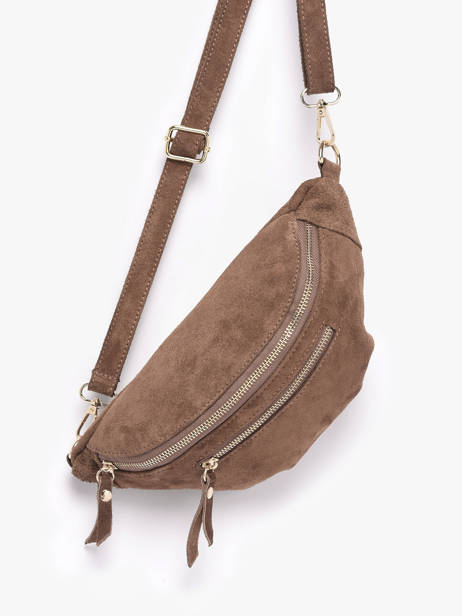 Sac Banane Cuir Milano Beige velvet VE24119O vue secondaire 2