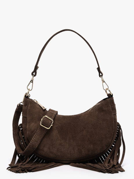 Sac Porté épaule Velvet Cuir Milano Marron velvet VE25064O