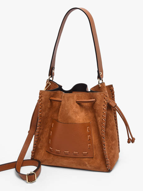 Satchel Velvet Caviar Leather Milano Brown velvet caviar VC25113 other view 2