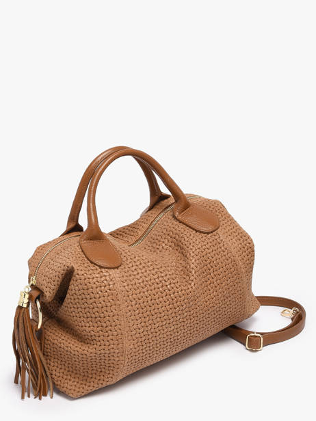 Satchel Beautiful Leather Milano Brown beautiful BE25111 other view 2