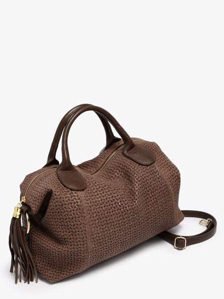 Satchel Beautiful Leather Milano Brown beautiful BE25111 other view 2