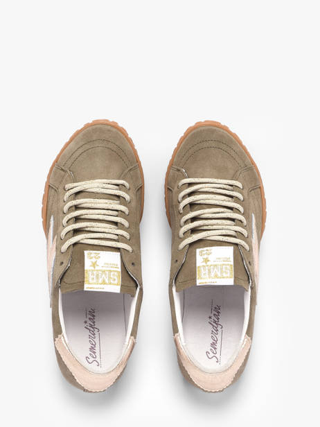 Mary Sneakers In Leather Semerdjian Green women MARYD280 other view 3