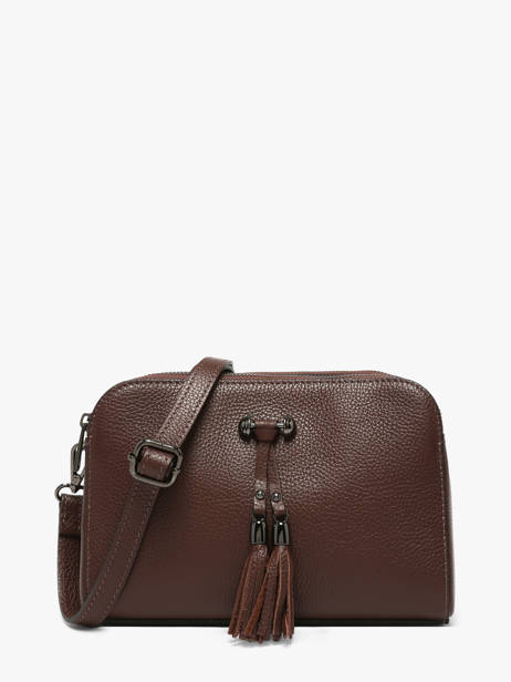 Leather Caviar Crossbody Bag Milano Brown caviar CA21101