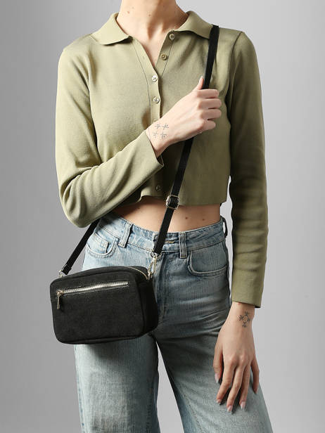 Sac Bandoulière Velvet Cuir Milano Noir velvet VE25115 vue secondaire 1