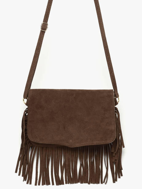 Shoulder Bag Velvet Leather Milano Brown velvet VE24115O other view 2