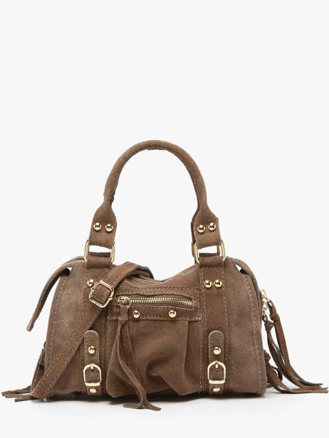 Sac Bandoulière Velvet Cuir Milano Beige velvet VE24093O