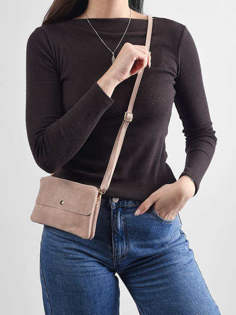 Sac Bandoulière Velvet Cuir Milano Rose velvet VE23067O vue secondaire 1