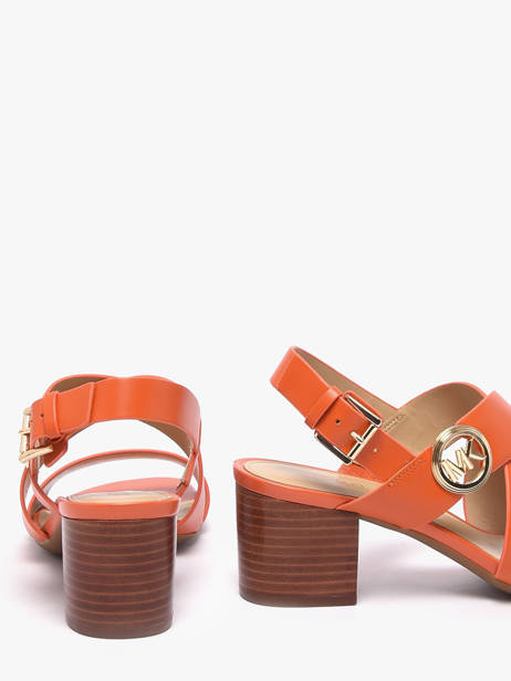 Heeled Sandals In Leather Michael kors Orange women EMS1L835 other view 2