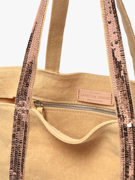 Large Le Cabas Tote Bag Linnen Sequins Vanessa bruno Yellow cabas lin 31V40315 other view 5
