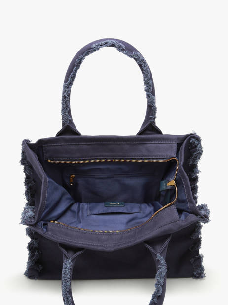 Sac Porté Main Logo Shopper Coton Pinko Bleu logo shopper 6673A3A4 vue secondaire 4